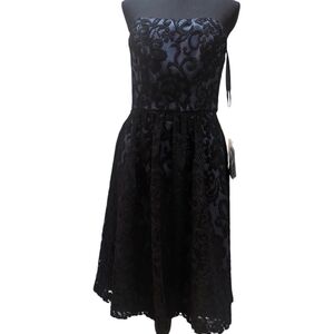 Dessy Vivian Diamond Bridesmaid Collection Dress Size 6 Black Lace Amethyst NWT